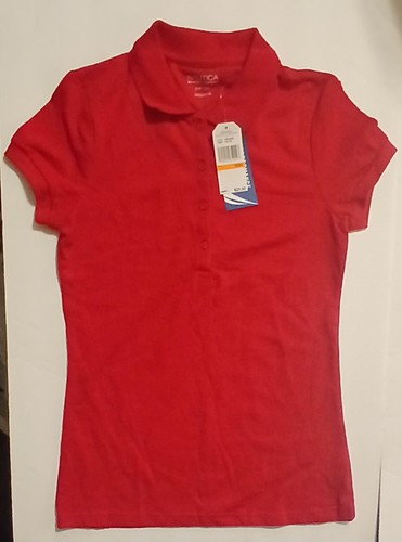 Juniors School Uniform Shirt RED Nwt NAUTICA Polo Medium 7/9 Girls - Picture 2 of 4