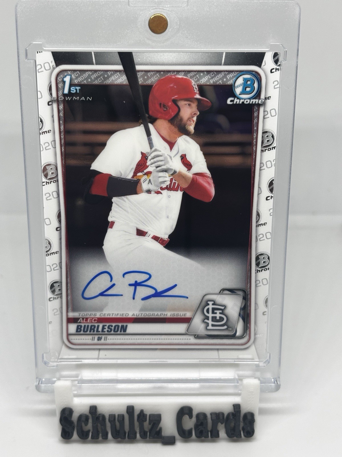 2020 Bowman Draft Chrome Alec Burleson Auto 1st Rookie RC SP Cardinals #CDA-AB