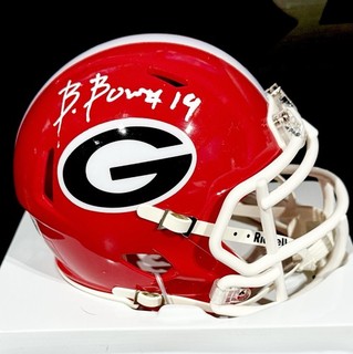 Brock Bowers Signed Mini Helmet Georgia Bulldogs Raiders TE Beckett Certified