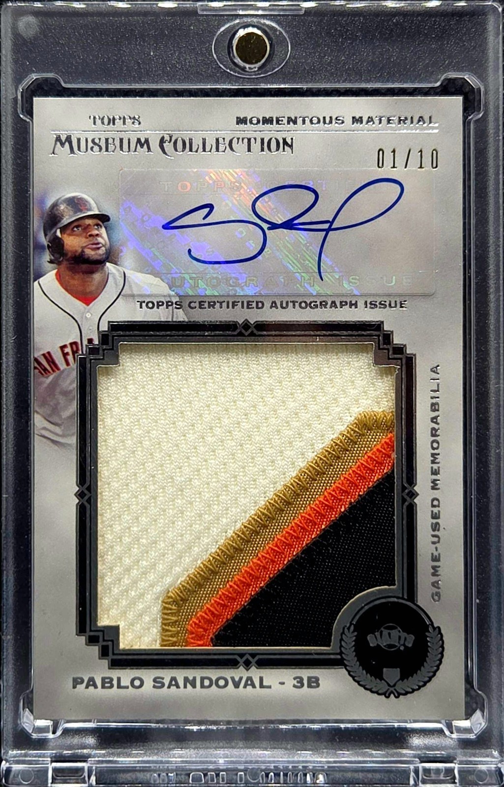 2013 Topps Museum Pablo Sandoval Momentous Material Jumbo Patch Auto /10 Giants