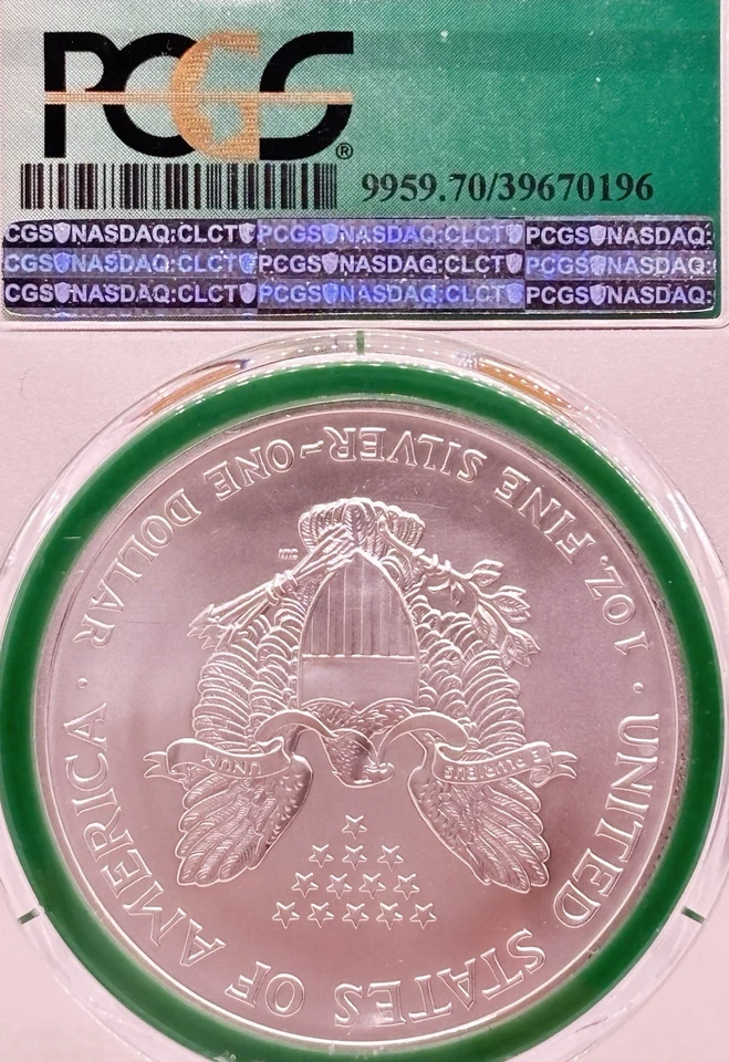 2002-P $1 СЕРЕБРЯНЫЙ ОРЕЛ PCGS MS70 ПРЯМОЙ ОТ НАС НОВОМ ЗАПЕЧАТАННЫЙ MONSTER КОРОБКА #14189 - Изображение 4 из 4