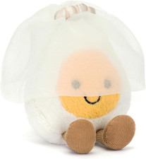 Amuseables Boiled Egg Bride Stuffed Toy, 5.5 Inches - Food Plush - Fun Wedding 
