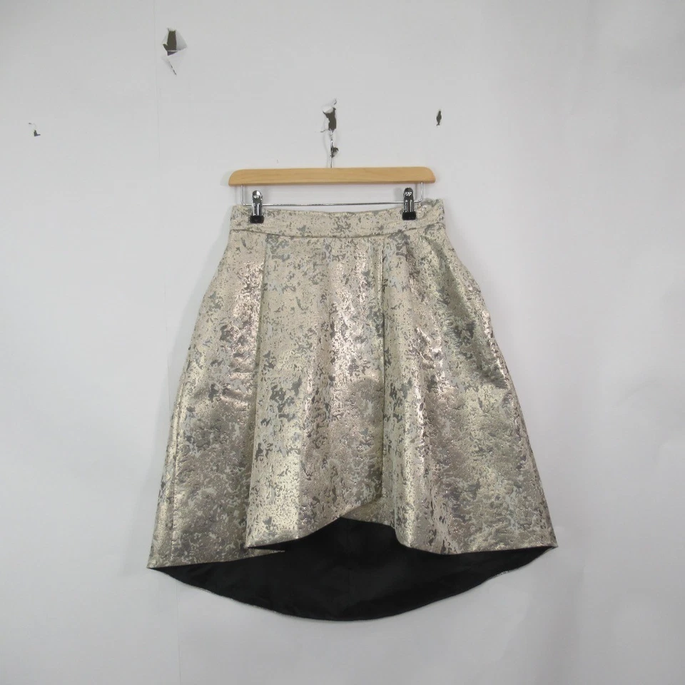 Coast Prinsloo Jacquard A Line Skirt Ladies UK 12 Gold Party Christmas Designer