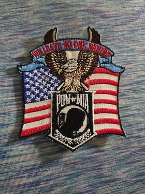 POW MIA YOU ARE NOT FORGOTTEN EAGLE USA FLAG EMBROIDERED PATCH 