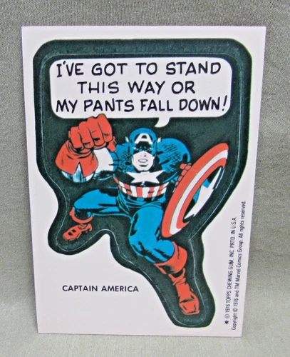 1976 CAPTAIN AMERICA STICKER Topps vintage Marvel Super Heroes comic book card