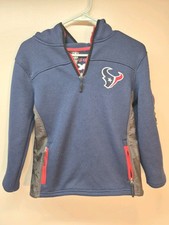 Houston Texans Blue Red 1/4 Zip Up Pullover NFL Apparel BOY'S L 14-16