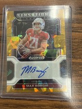 2022 Prizm Draft Picks Sensational Signatures Max Borghi #SS-MBO Gold Ice Prizm 