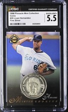 RARE 1998 Livan Hernandez Pinnacle Mint w/ Silver Coin - CGC 5.5 - POP ONLY 1!