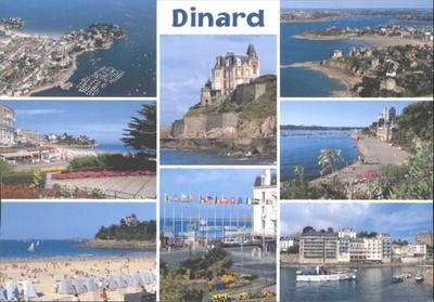 Dinard Frankreich Mehransicht Postkarte - Schloss, Strände, Hafen, Promenade