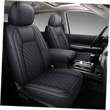 Seat Covers for Toyota Tundra 2007-2021, Leather Car Seat Covers Front Black