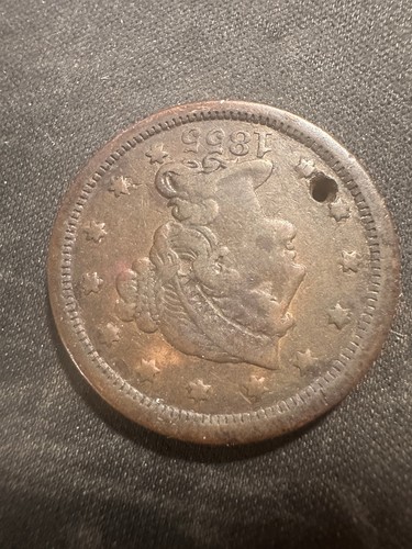 1855 Braided Hair Liberty Head Large Cent Lot# 1099 - Picture 4 of 5