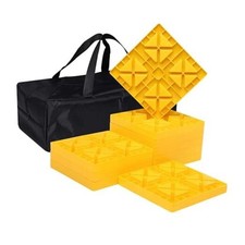 10 Packs Rv/Camper Leveling Blocks, Chocks Anti-Slip Pads Design Yellow
