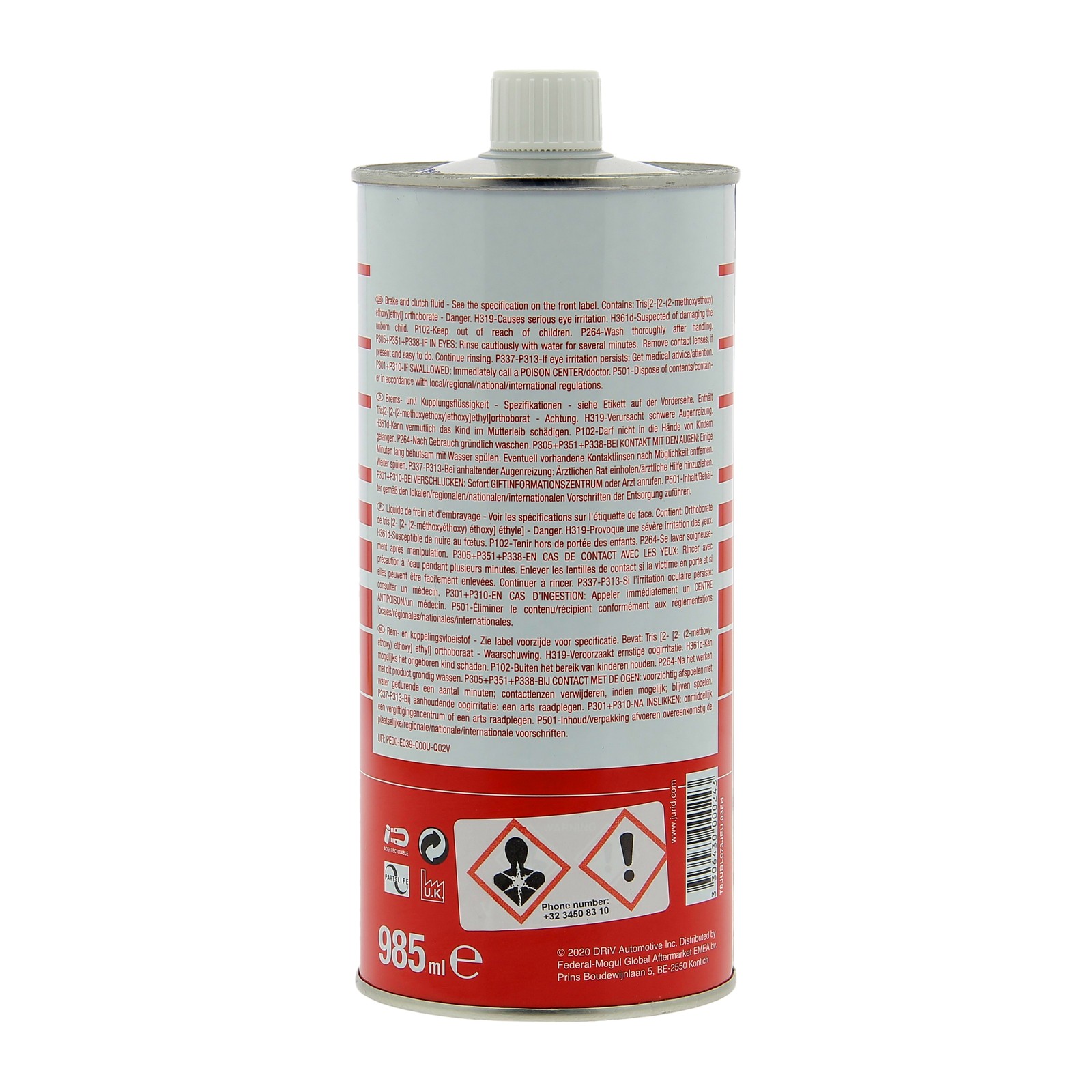 JURID 55+ liquide de freins DOT4 haute performance de 985ml protégeant les circuits Bendix - 2