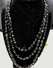 VINTAGE VERY LONG BEAUITUFL OPERA NECKLACE 1950s FACETED ONYX BEADS — photo 1