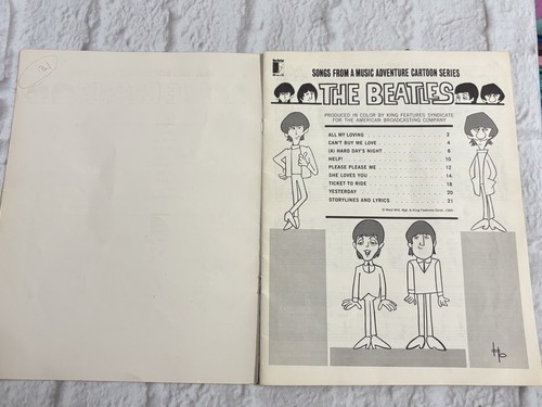 HANSEN PUBLICACIONES CANCIONES DE UNA AVENTURA MUSICAL SERIE DE DIBUJOS ANIMADOS LOS BEATLES - Imagen 2 de 5