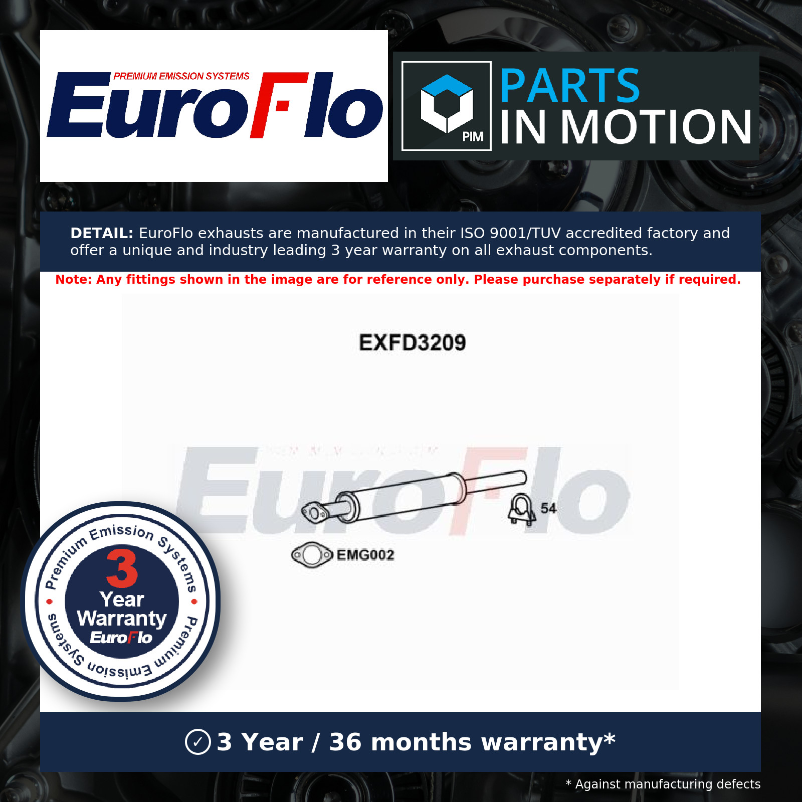 Exhaust Centre Box EXFD3209 EuroFlo Silencer Middle 1329731 1337159 Quality New