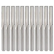 10Pcs 1/8" Shank Straight Router Bit Set Flush Trim CNC End Mill Router Bits 2 F