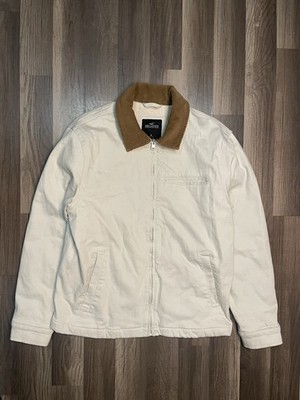 Hollister Chore Barn Jacket Men Brown Corduroy Collar Workwear Coat Sz M
