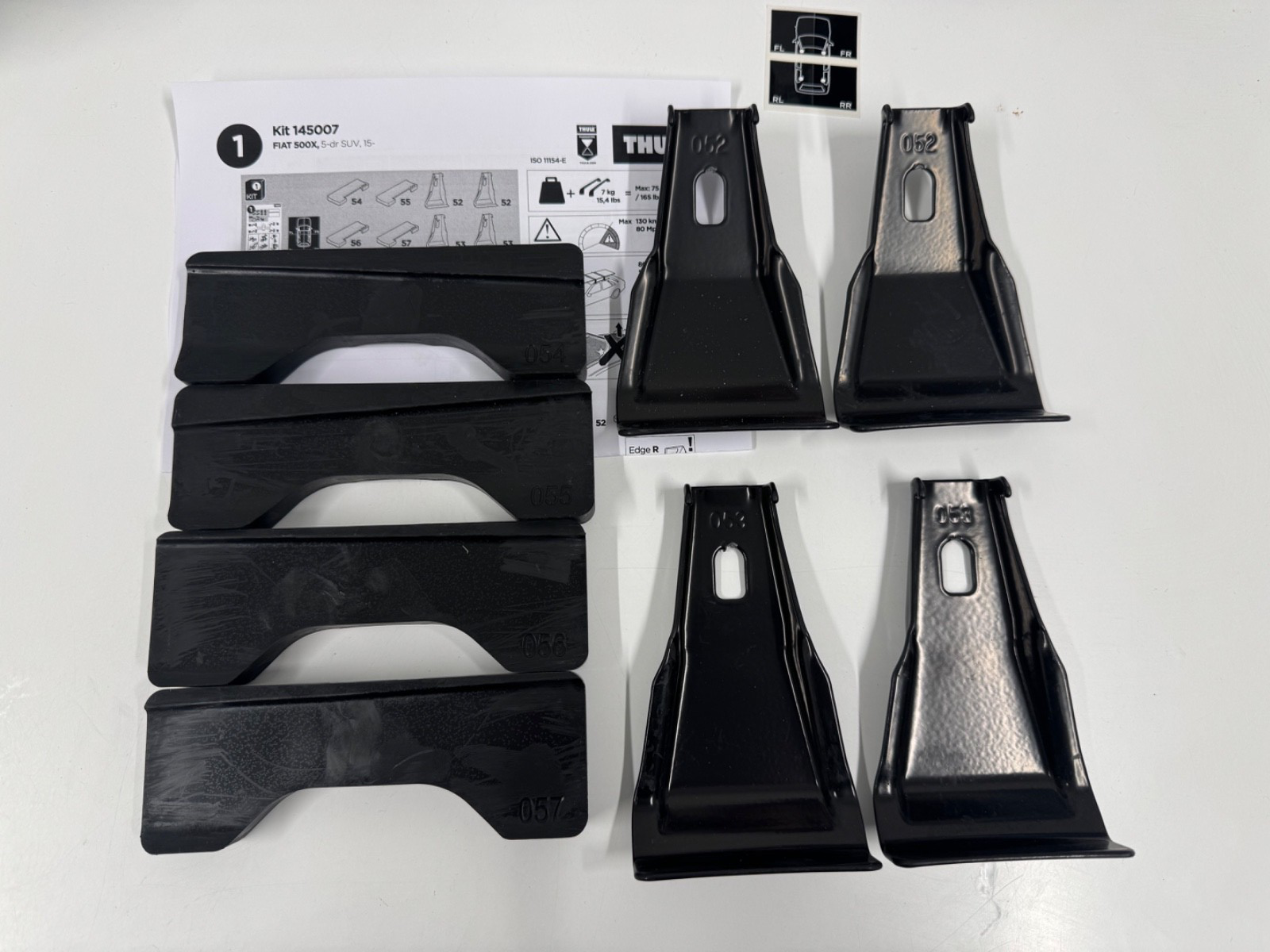 THULE FITTING KIT 5007 used no box fits FIAT 500X, 5-dr SUV, 15-