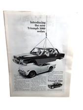 1966 Triumph 2000 Sedan Vintage Print Ad British Car Tr4 Spitfire Sports Car