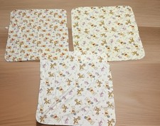 Lot of 3 Disney Winnie The Pooh Baby Blankets 30x30 Receiving Swaddle Cotton