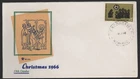 1966 Australia CHRISTMAS Unused ROYAL FDC - Green/Ochre Cachet