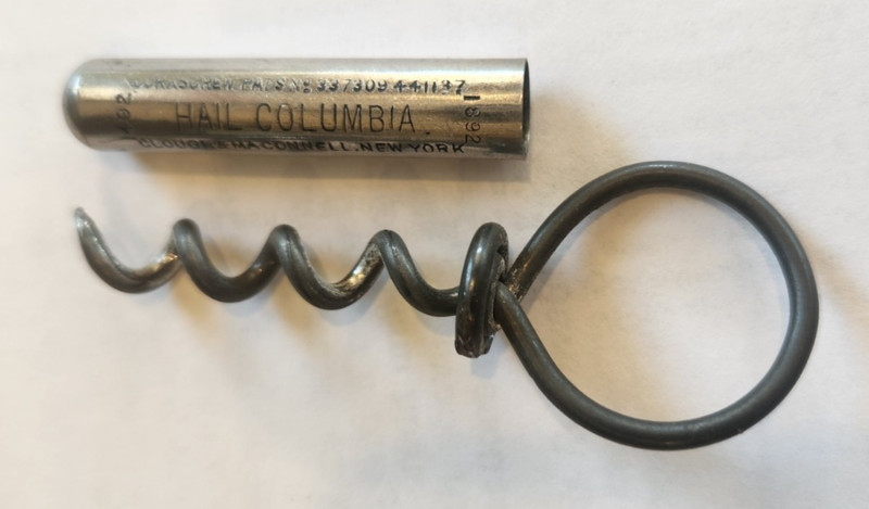 Chrome Plated Pocket Cork Screw from the 1893 World's Columbian Exposition