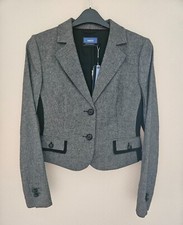 Ladies Jacket Black Dog Tooth Check Size 8. Smart/casual Trousers/skirt ❤️