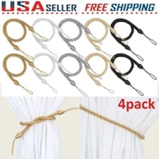 4 Curtain Tieback Tie Backs Holdbacks Handmade Braid Durable Curtains Rope Nylon