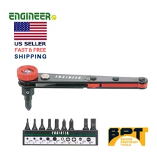 ENGINEER DR-06 Offset Ratcheted Screwdriver with 10 bits assorted