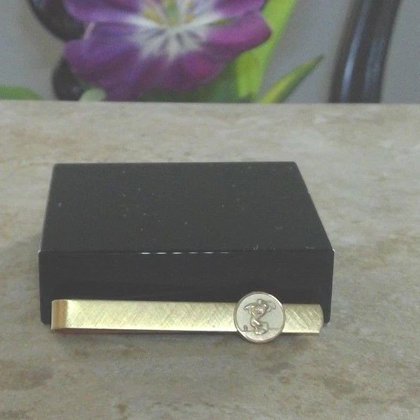7 COLIBRI mickey mouse GOLD PLATED TIE BAR  or slim money clip  - Image 3 of 4
