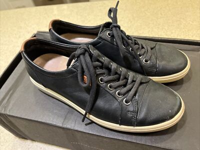 Ecco Soft 7 Shoes Solid Black Leather Sneakers Womens Size US 7 EU 38