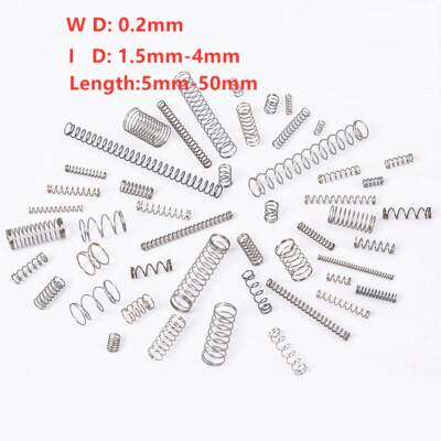 #ad Wire Dia 0.2mm Compression Pressure Spring OD 1.5 2 2.5 3 4mm Stainless Steel A2 $19.43