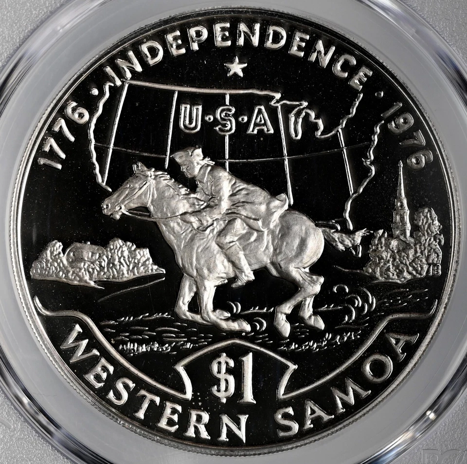 1976 TALA (SILVER PROOF) SAMOA - PCGS PR69 DCAM #47588944 TOP POP (1 OF 1) ! - Image 3 of 4