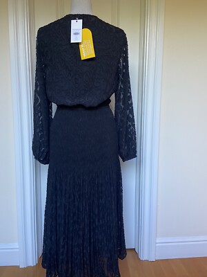 whistles pleated dress NWT Whistles NICOLETTE ANIMAL DEVORE DRESS pleated size US 8