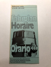 Orario Horaire Fahrplan 1981/82 Swiss Pocket ...