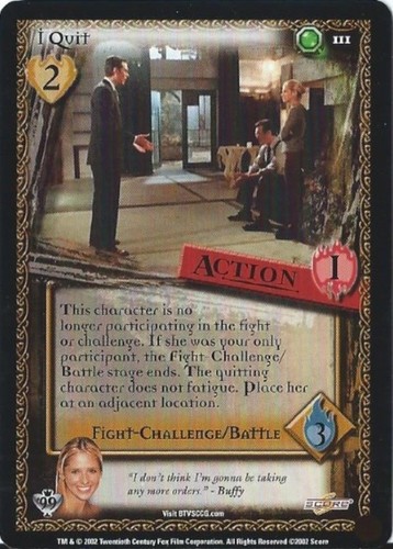 BUFFY THE VAMPIRE SLAYER COLLECTIBLE CARD GAME - CLASS OF '99 (SCORE - 2002) - Picture 119 of 171