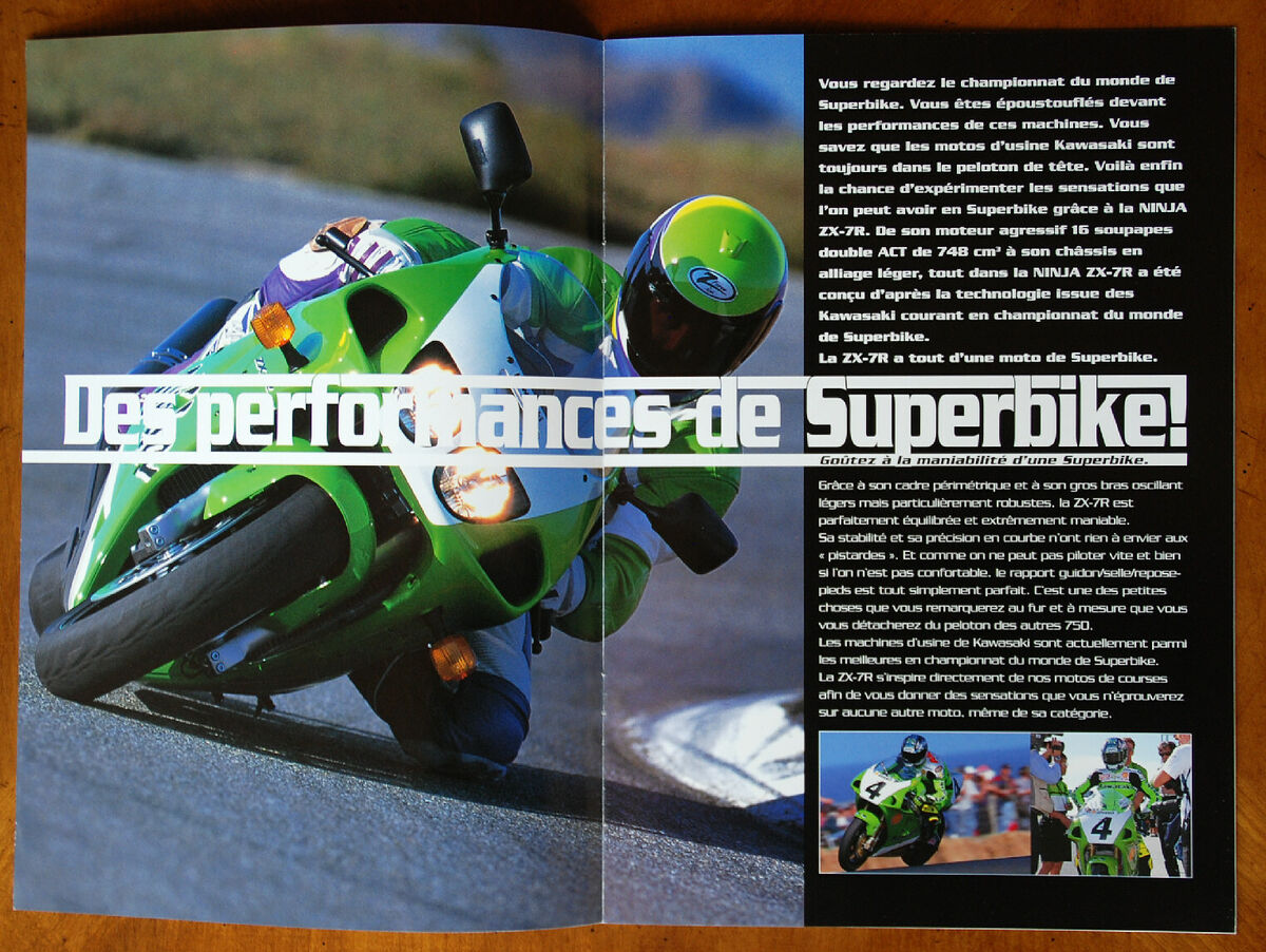 独創的 Kawasaki ZX-7R Ninja Broschüre Prospekt, 1999 (französischer Text) アクセサリー