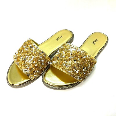sparkle sandals slides