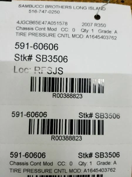 06-07 MÓDULO CONTROL PRESIÓN NEUMÁTICOS MERCEDES BENZ R350: A1645403762 Foto 4 de 4