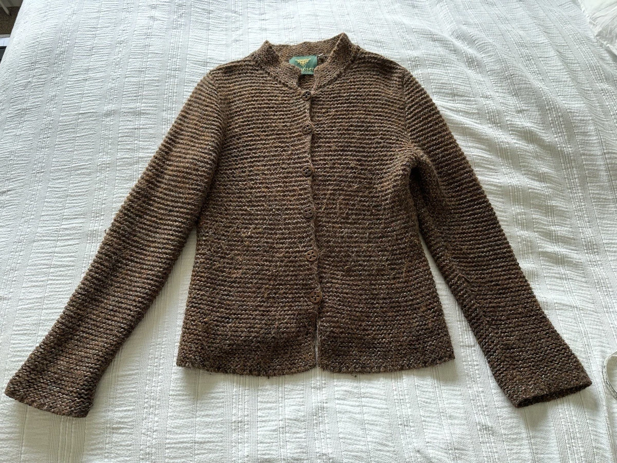 Lovely H Moser Rust Red Brown Knit Vintage Style Cardigan Size 38