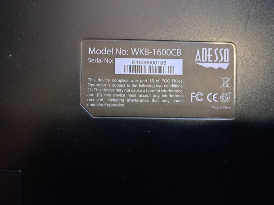 Adesso WKB-1600CB Wireless Ergonomic Keyboard - Image 4 of 4