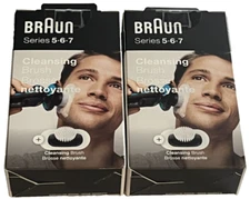 Lot Of 2 Braun EasyClick Cleansing Brush Attachment Series 5, 6 7 Electric Razor