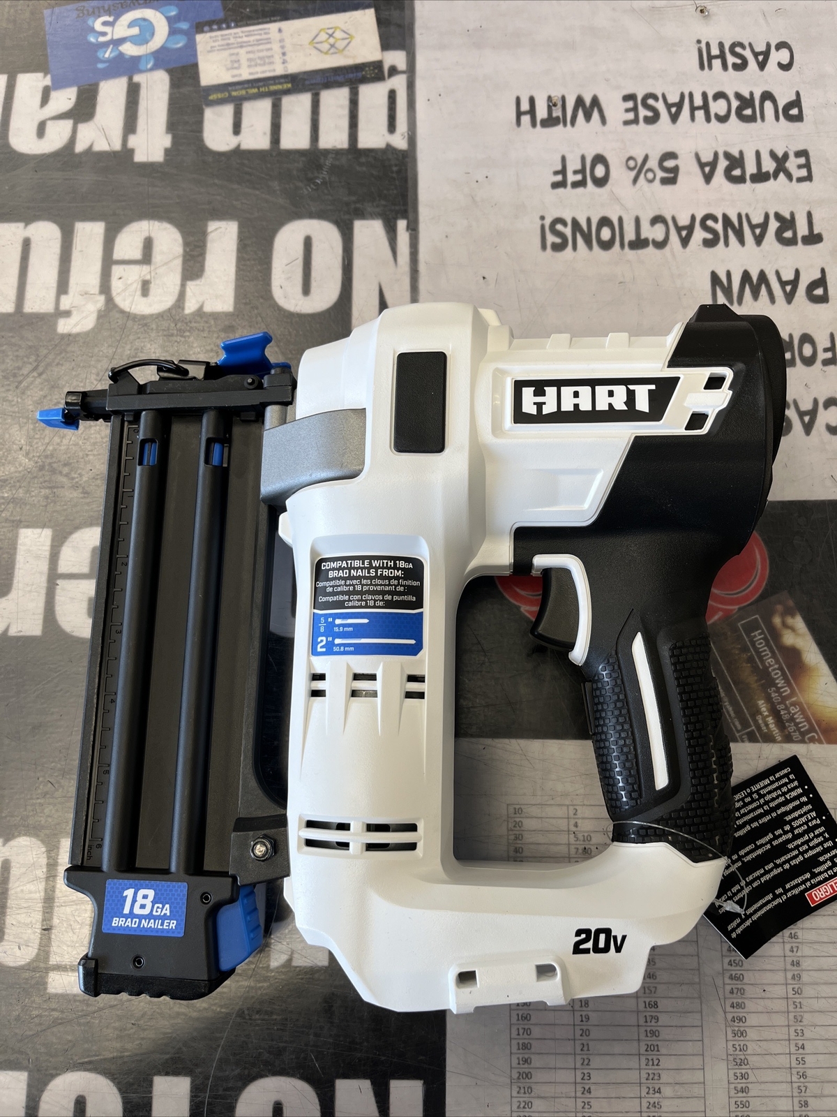 Hart HPNR02 20Volt LithiumIon 18Gauge 2Inch Compact Brad Nailer eBay