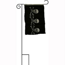 12x18 12"x18" Jolly Roger Pirate Condent Realistic Sleeved w/ Garden Stand Flag
