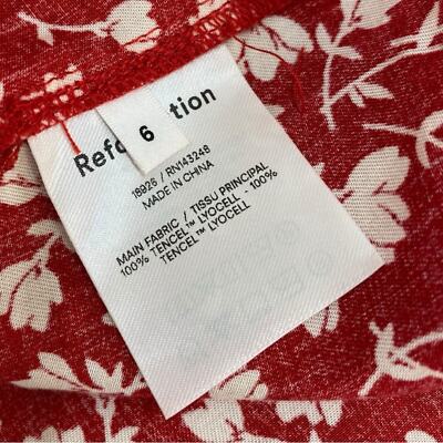Reformation Red White Floral Mini Dress with Adjustable Straps