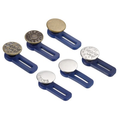 6pcs Waist Extender Buckle Jeans Button Pins Pants Waistband Silver Bronze