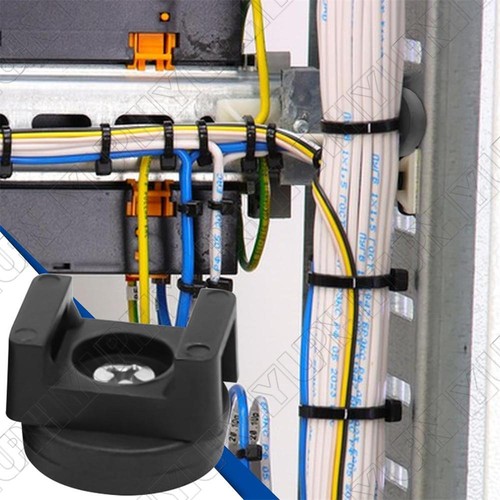 20Pcs Black Magnetic Cable Zip Tie Mount Base Wire Clips Management Base Holders - Afbeelding 5 van 6