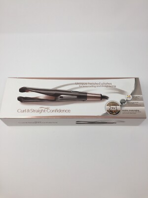 Curl & Straight Confidence Unique Twisted Plates Straighten 2 in 1 Curl & Wave
