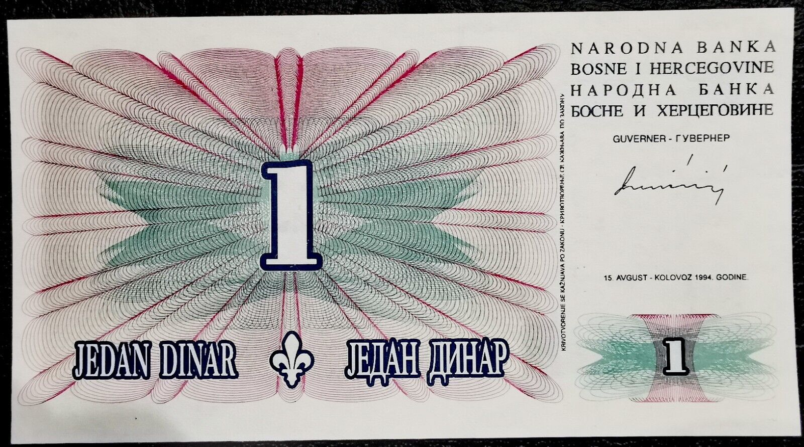 Bosnien-Herzegowina 1 Dinar 1994 AU
